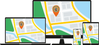 GPS tracking shown on screen, laptop and mobile devices